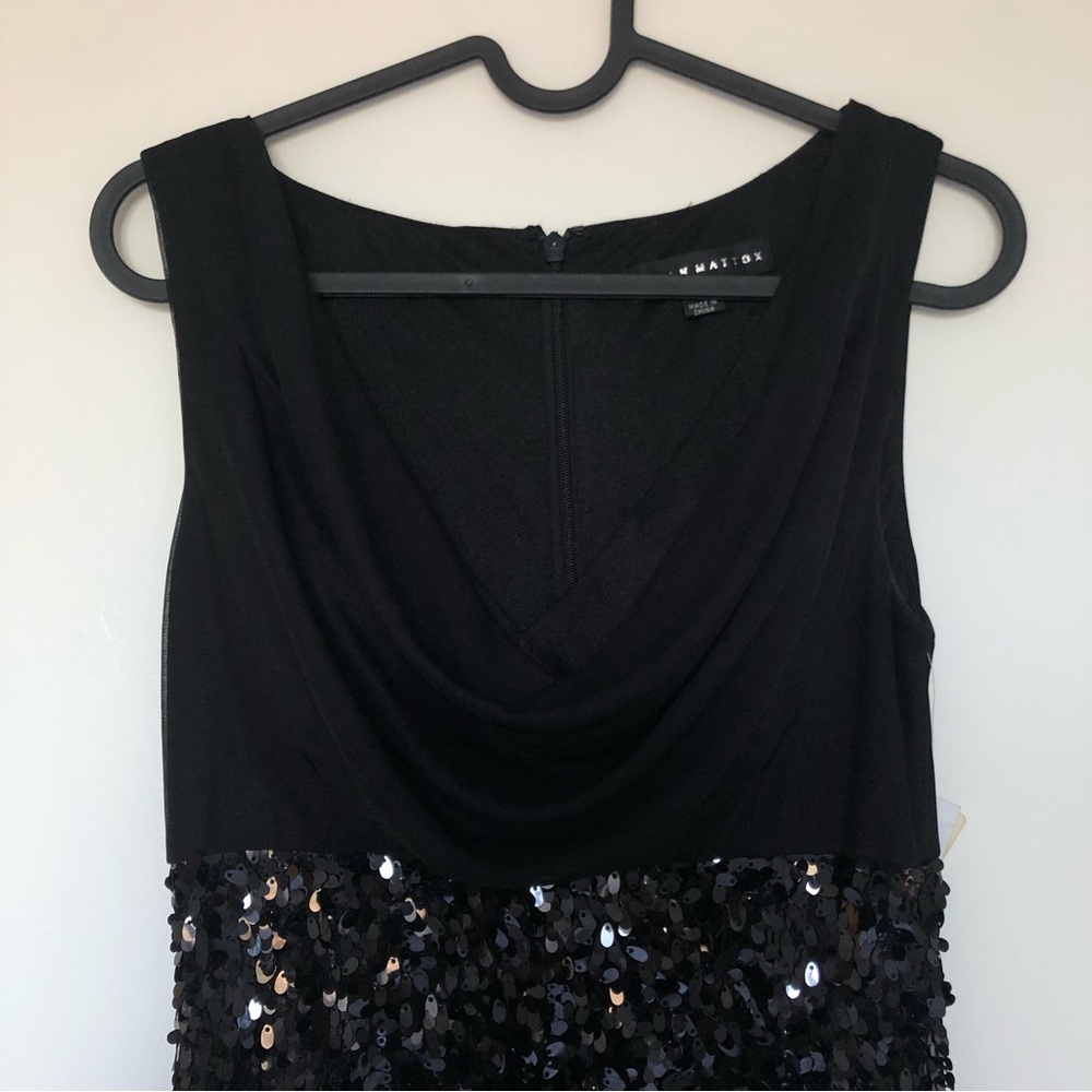 NWT Designer Aidan Mattox Cowl Neck Sequin Cocktail Dress. - Picture 10 of 13